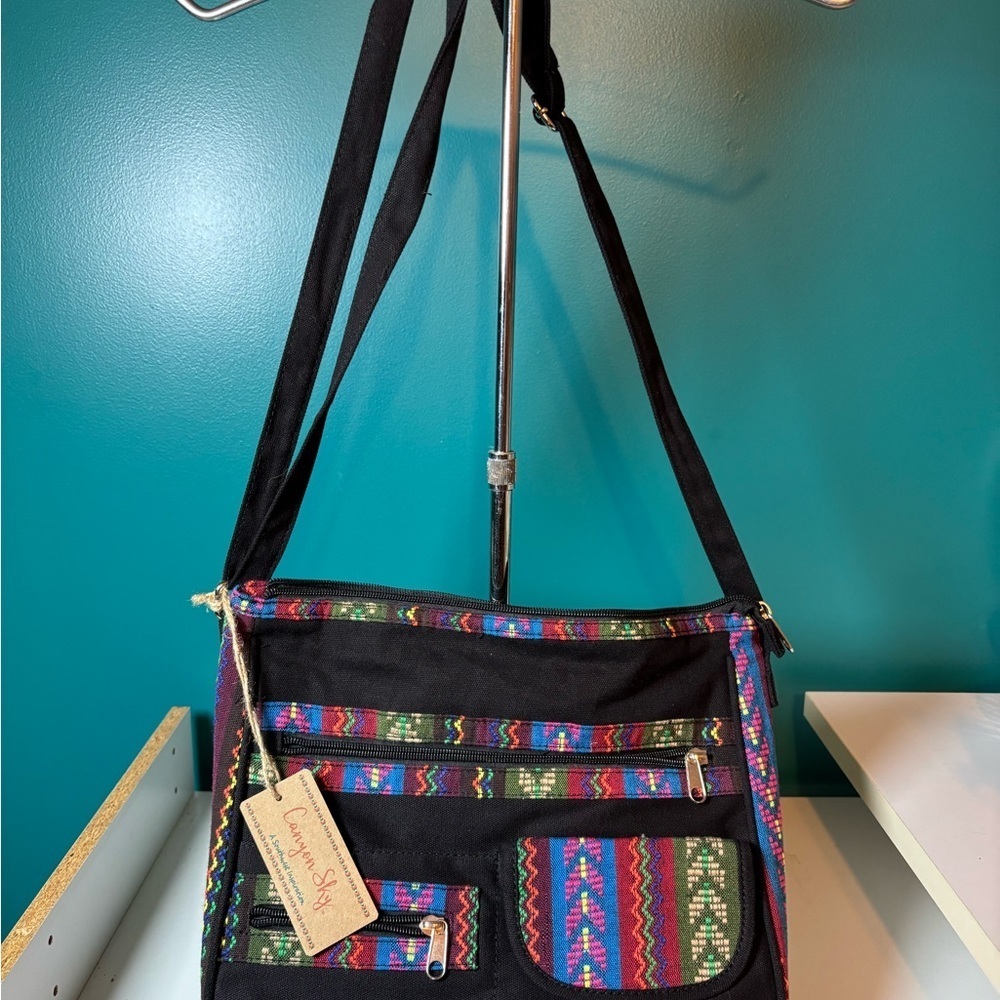 Multicolor Patterned Crossbody Bag - Picture 2 of 4